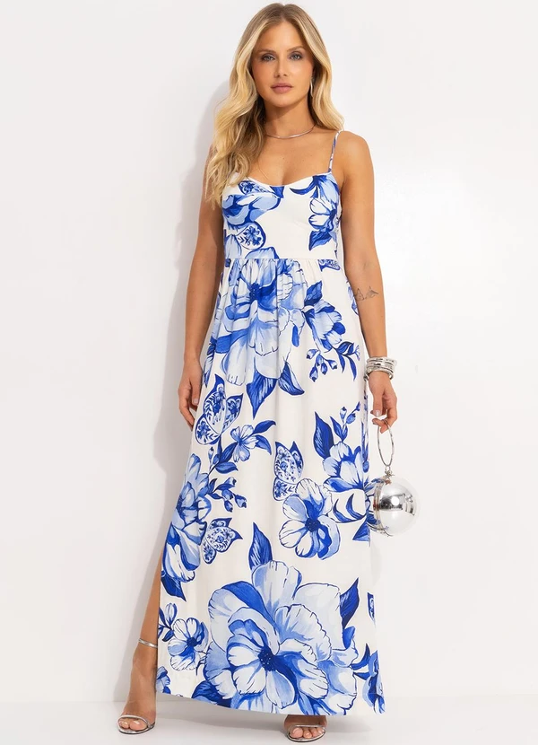 Porcelana Vestido Midi Maxi Chita Vestido Farm Chita Porcelana