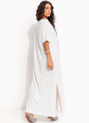 Farm - Vestido Midi Coco Gelado Off White - FARM