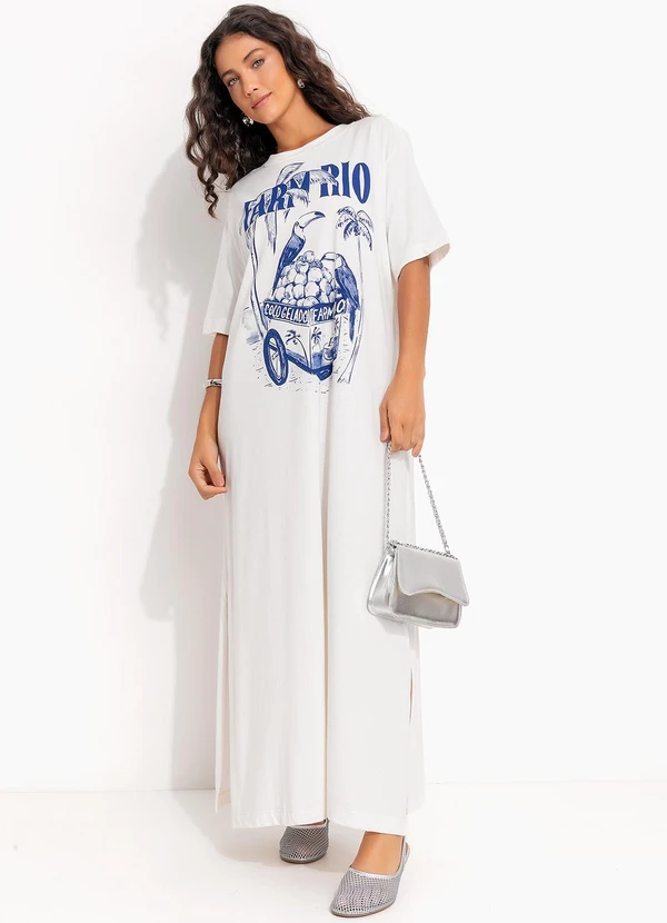 Farm - Vestido Midi Coco Gelado Off White 3