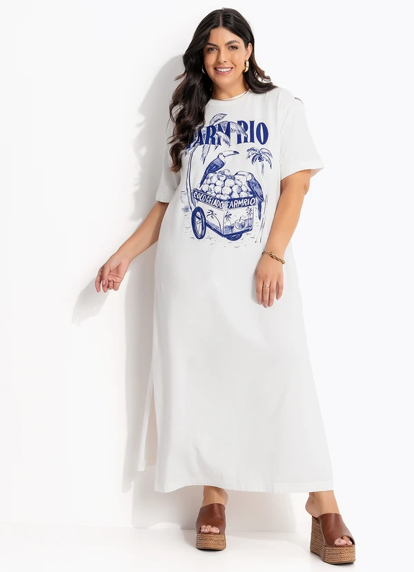 Farm - Vestido Midi Coco Gelado Off White 10