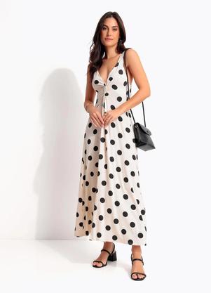 Vestido Midi de Po� em Malha com Tor��o no Busto e Fenda