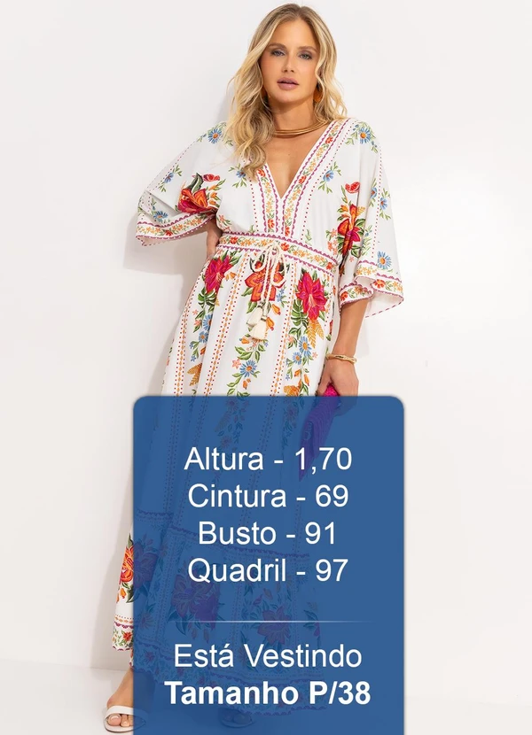 Farm - Vestido Midi Delicadeza em Flor Off White 5