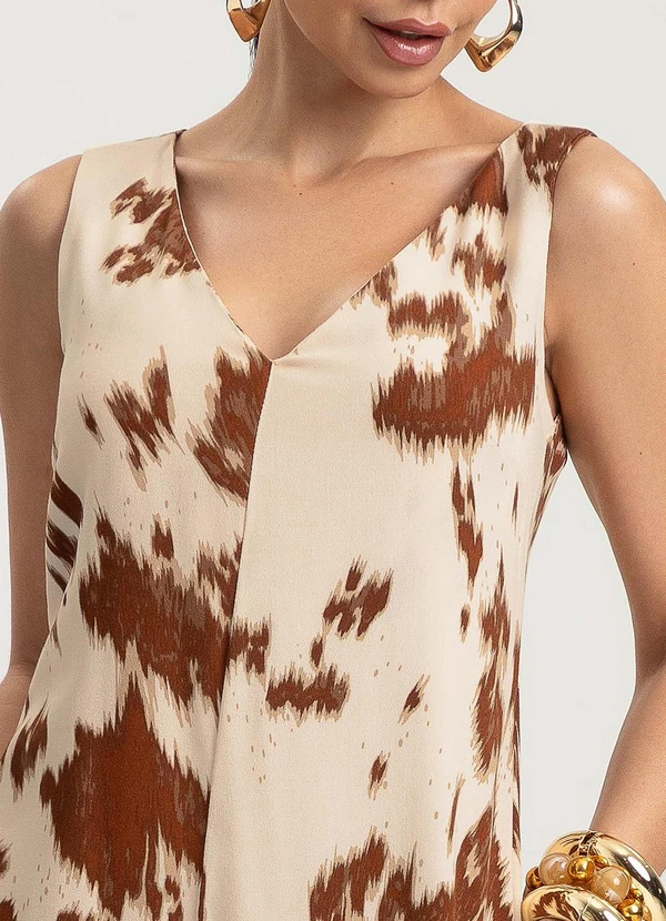 Gris - Vestido Midi em Viscose Bege 3