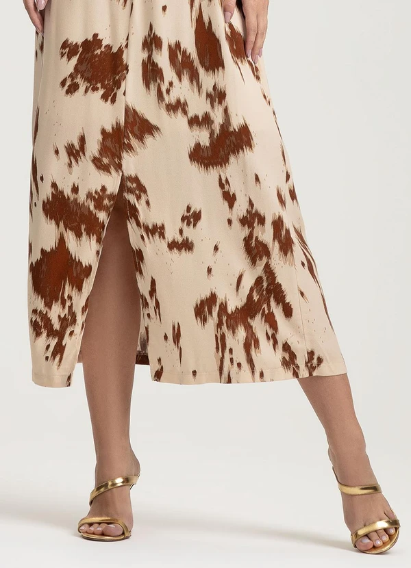 Gris - Vestido Midi em Viscose Bege 4