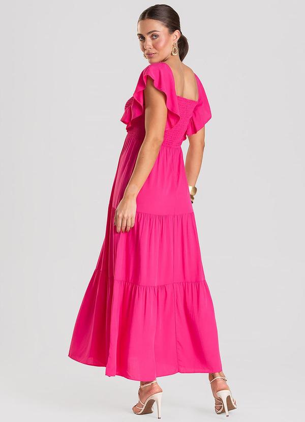 Rovitex - Vestido Midi em Viscose com Lastex Aishty Rosa 2