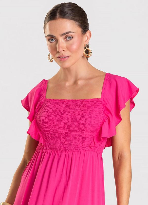 Rovitex - Vestido Midi em Viscose com Lastex Aishty Rosa 3