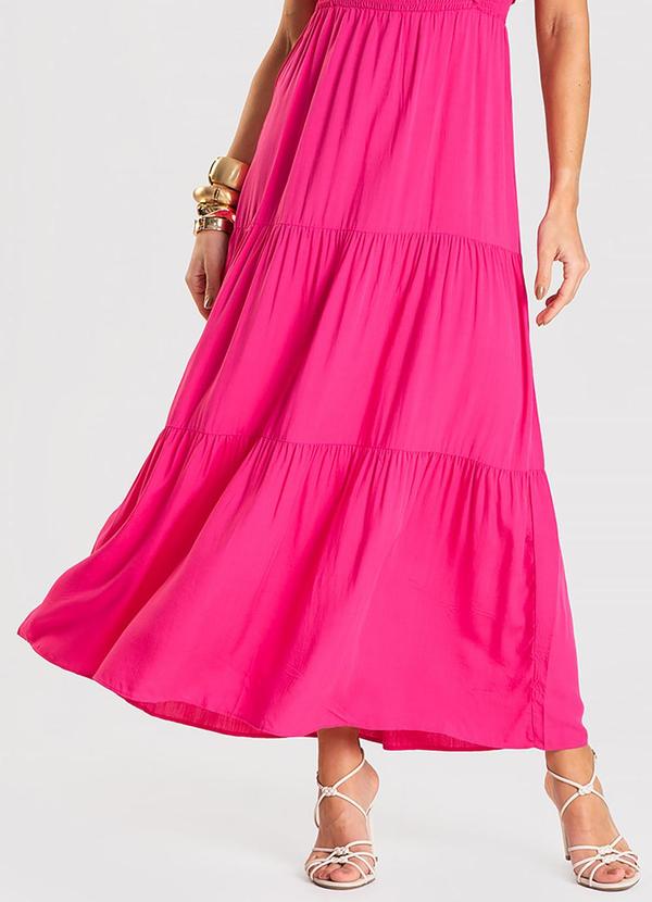 Rovitex - Vestido Midi em Viscose com Lastex Aishty Rosa 4