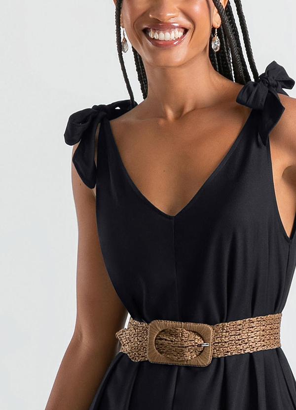 Cativa - Vestido Midi em Viscose Preto 3