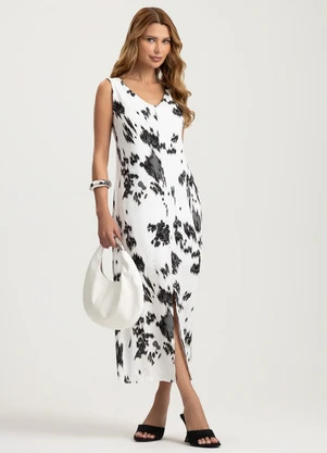 Gris - Vestido Midi em Viscose Preto - GRIS