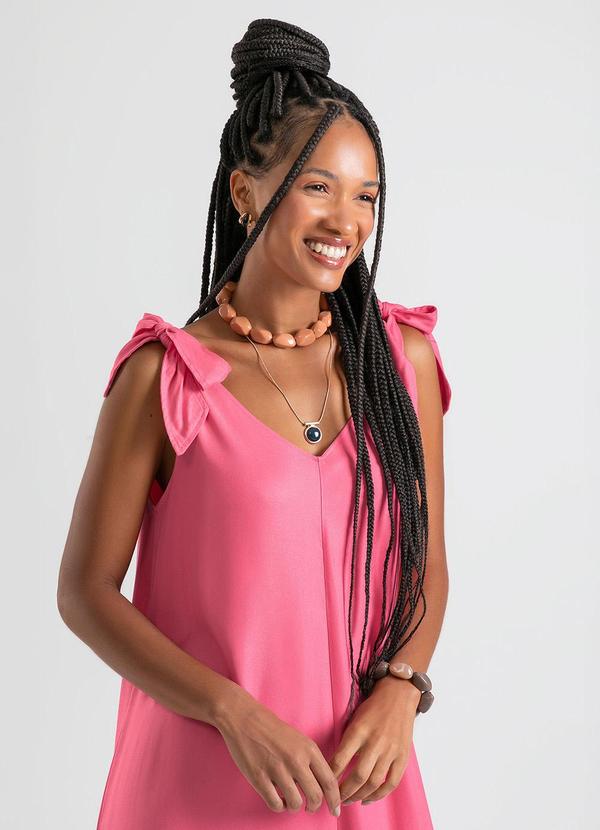 Cativa - Vestido Midi em Viscose Rosa  3