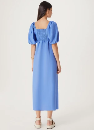 Hering - Vestido Midi Fem Azul Medio - HERING