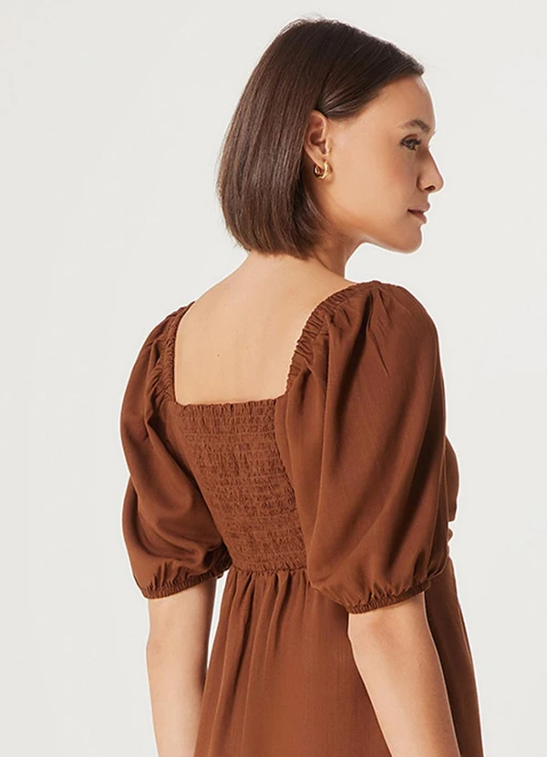 Hering - Vestido Midi Fem Marrom Escuro 4