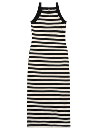 Rovitex - Vestido Midi Feminino em Ribana de Viscose Preto - ROVITEX