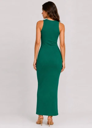 Infinita Cor - Vestido Midi Feminino em Ribana Verde - INFINITA COR