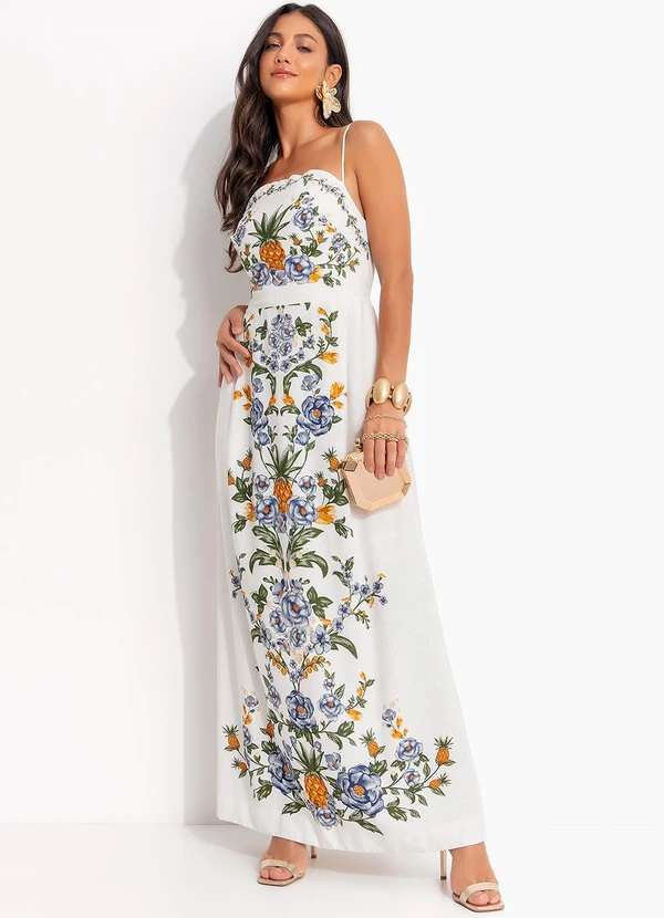 Farm - Vestido Midi Floral Penelope Off White 3