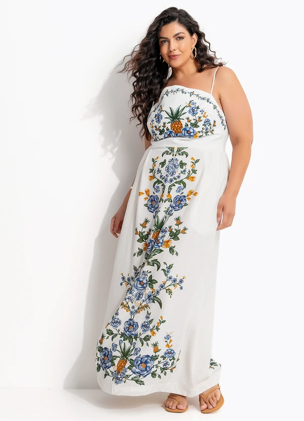 Farm - Vestido Midi Floral Penelope Off White 7