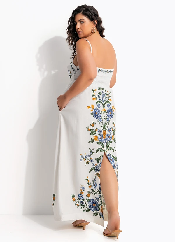 Farm - Vestido Midi Floral Penelope Off White 8