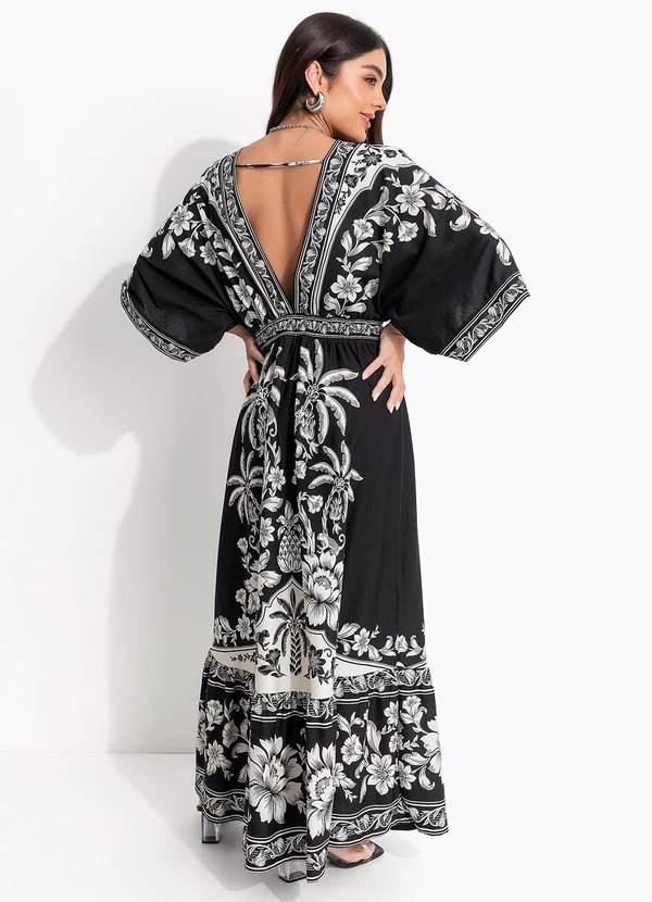 Farm - Vestido Midi Guanacaste Preto 2