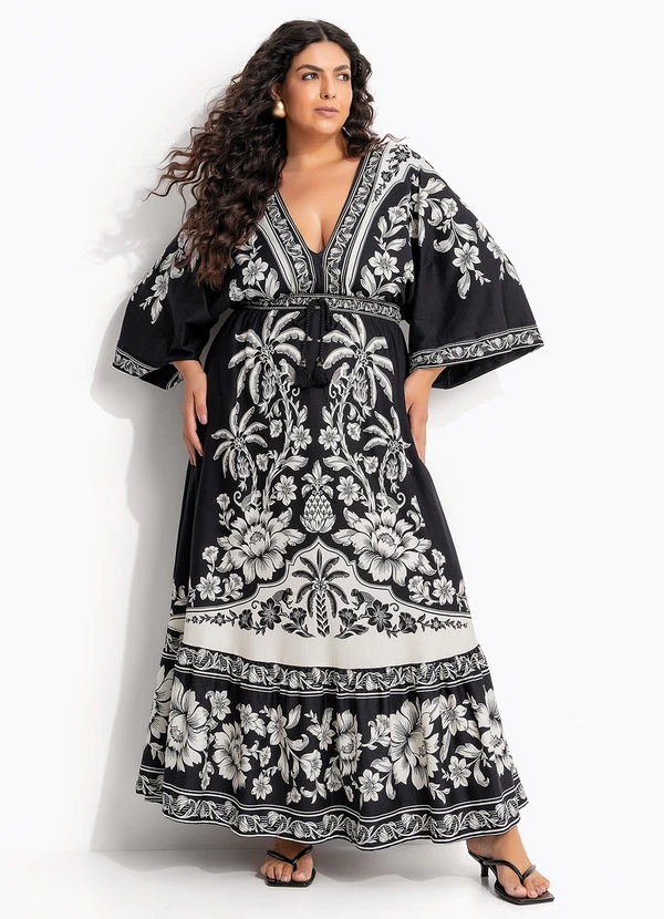 Farm - Vestido Midi Guanacaste Preto 7