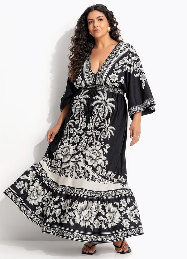 Farm - Vestido Midi Guanacaste Preto 9