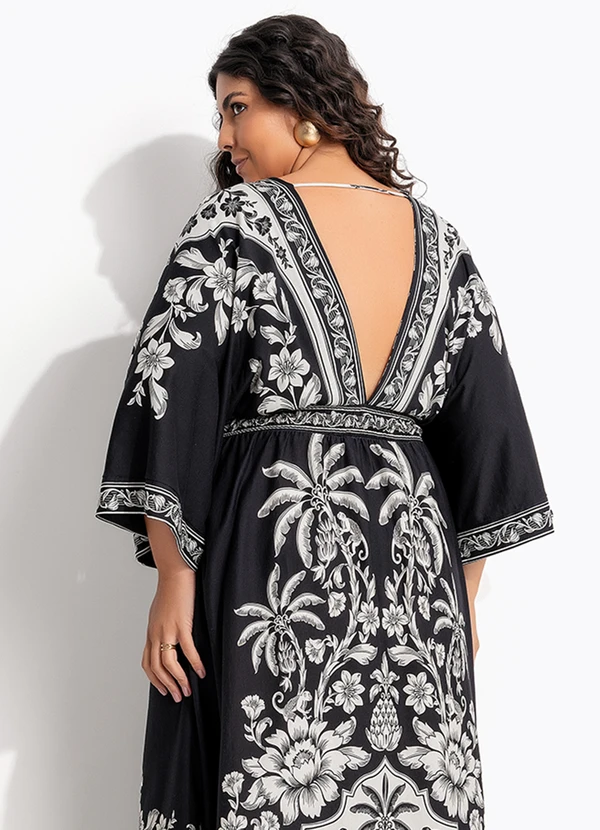 Farm - Vestido Midi Guanacaste Preto 10