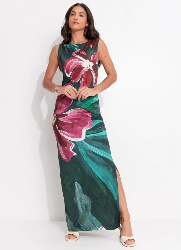 Farm - Vestido Midi Lineia Verde 3