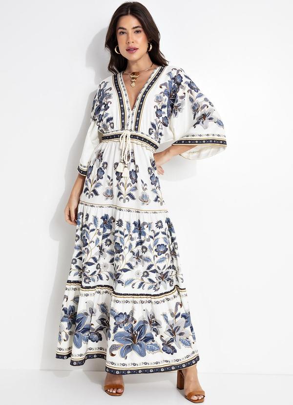 Farm - Vestido Midi Marcelle Bege