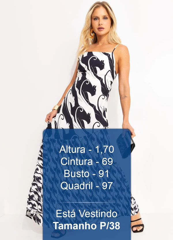 Farm - Vestido Midi Panteras Preto 5