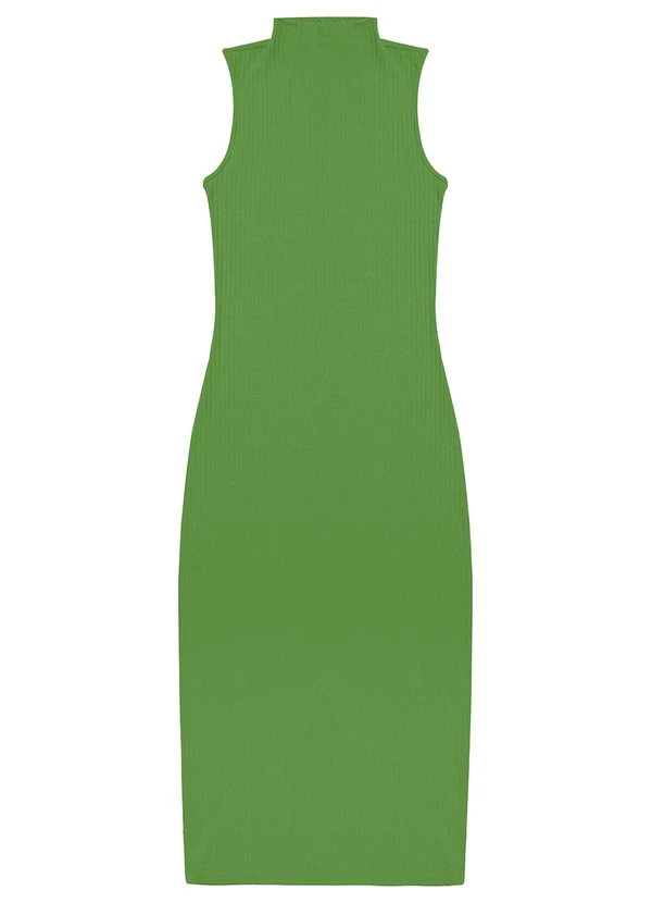 Rovitex - Vestido Midi Ribana Canelada Verde