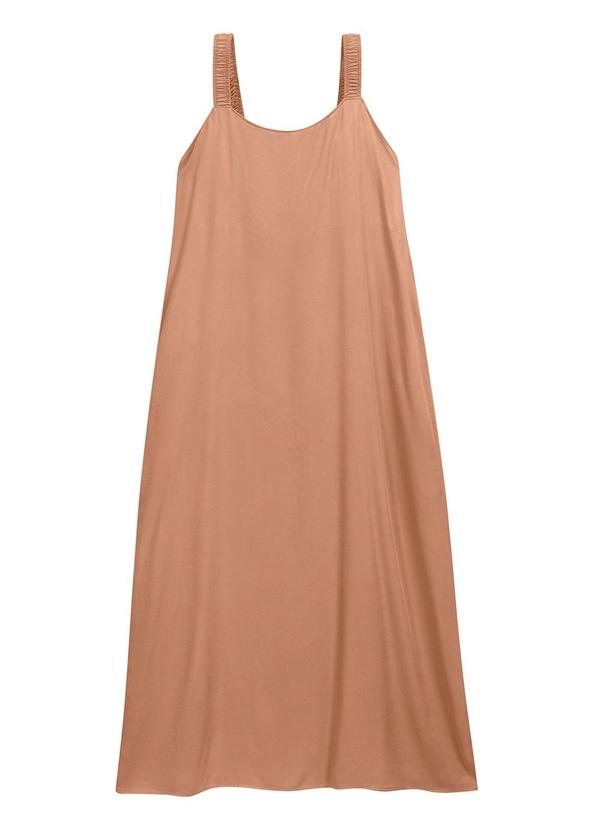 Marialícia - Vestido Midi Trapézio Marrom 2