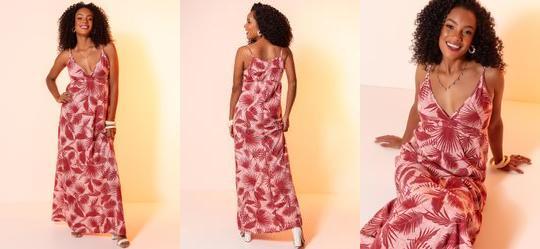 Vestido Mix Folhagem em Malha