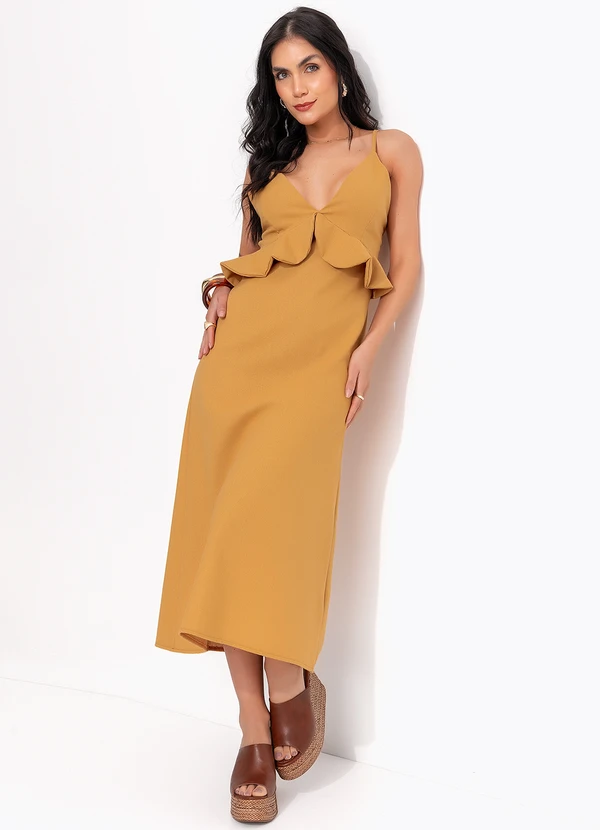 Quintess - Vestido Mostarda em Linho 9