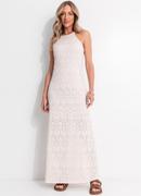 Vestido Natural em Malha Laise