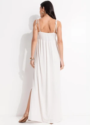 Quintess - Vestido Natural em Malha Texturizada - QUINTESS