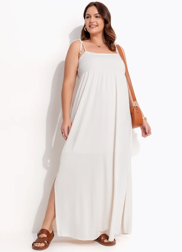 Quintess - Vestido Natural em Malha Texturizada 5