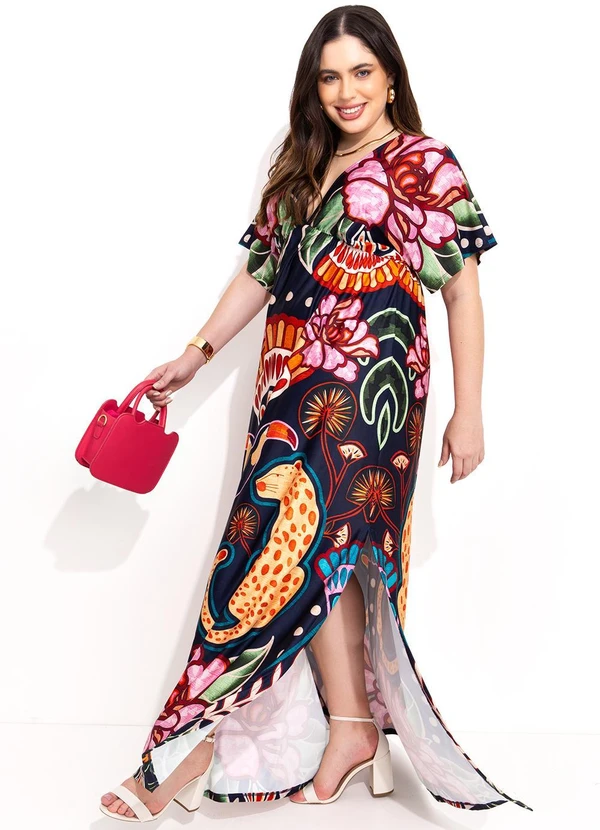 Quintess - Vestido Natural Tropical em Malha Fria 16