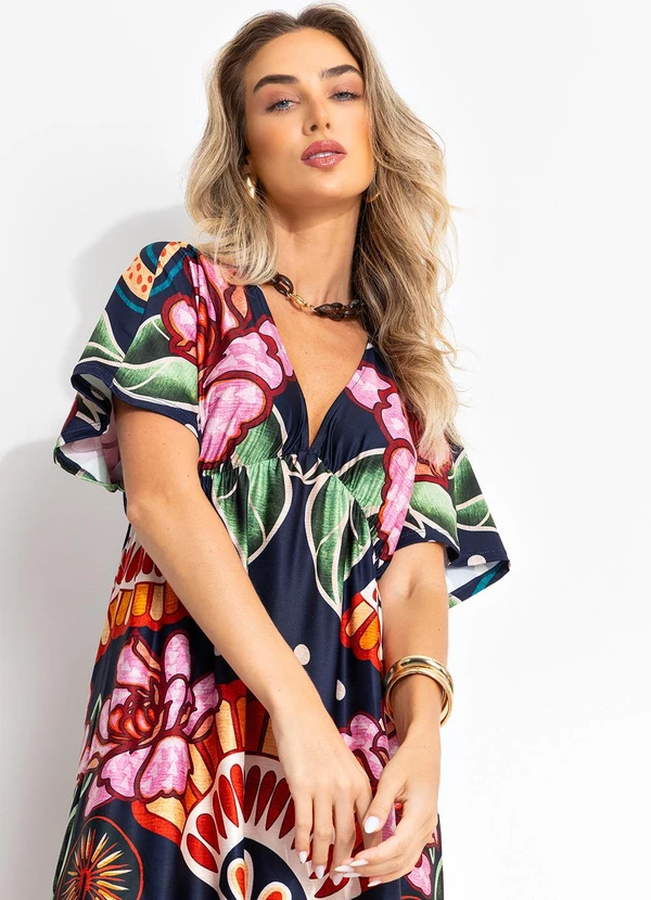 Quintess - Vestido Natural Tropical em Malha Fria 3