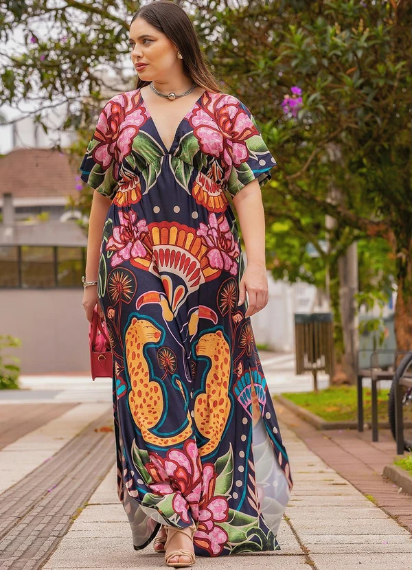 Quintess - Vestido Natural Tropical em Malha Fria 7