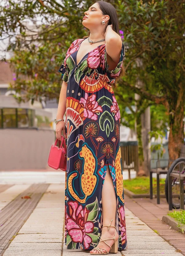 Quintess - Vestido Natural Tropical em Malha Fria 9