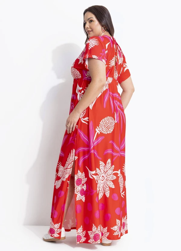 Quintess - Vestido Natureza Vermelha em Malha Fria 12