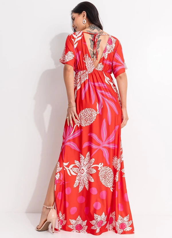 Quintess - Vestido Natureza Vermelha em Malha Fria 5