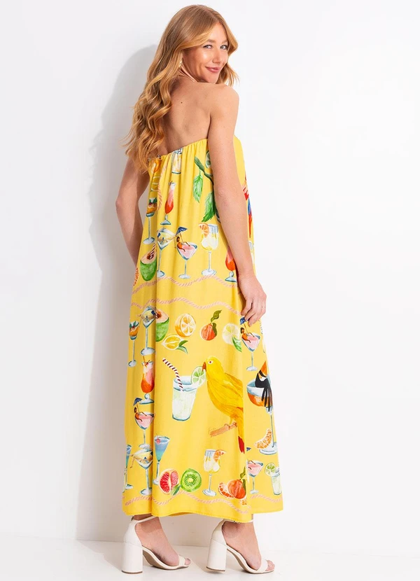 Farm - Vestido Nó Coquetel Lenço Amarelo 2