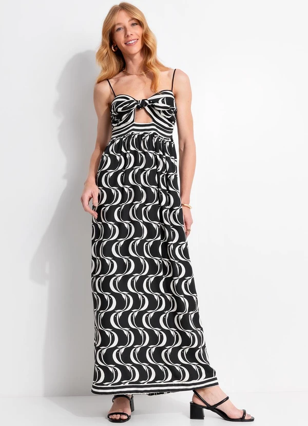 Farm - Vestido Nó Peixe Copa Preto