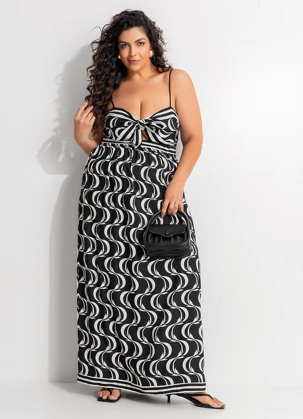 Farm - Vestido Nó Peixe Copa Preto 8