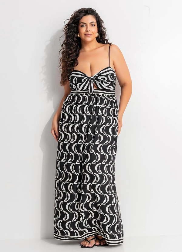 Farm - Vestido Nó Peixe Copa Preto 10