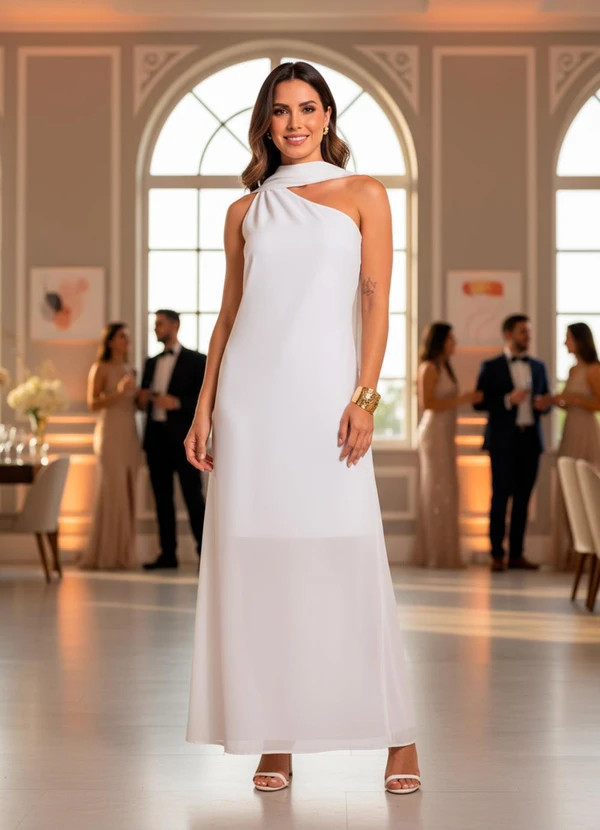 Quintess - Vestido Off White em Chiffon 2