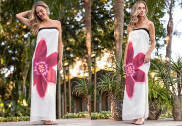 Vestido Off White em Chiffon
