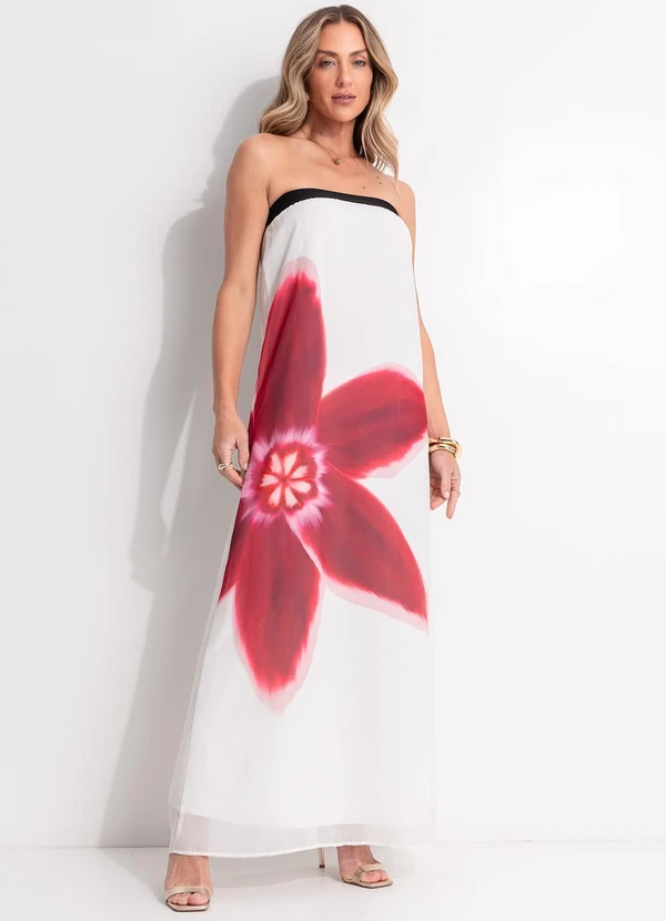 Quintess - Vestido Off White em Chiffon 4