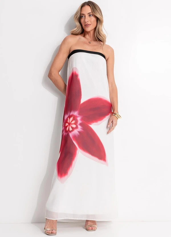 Quintess - Vestido Off White em Chiffon 6