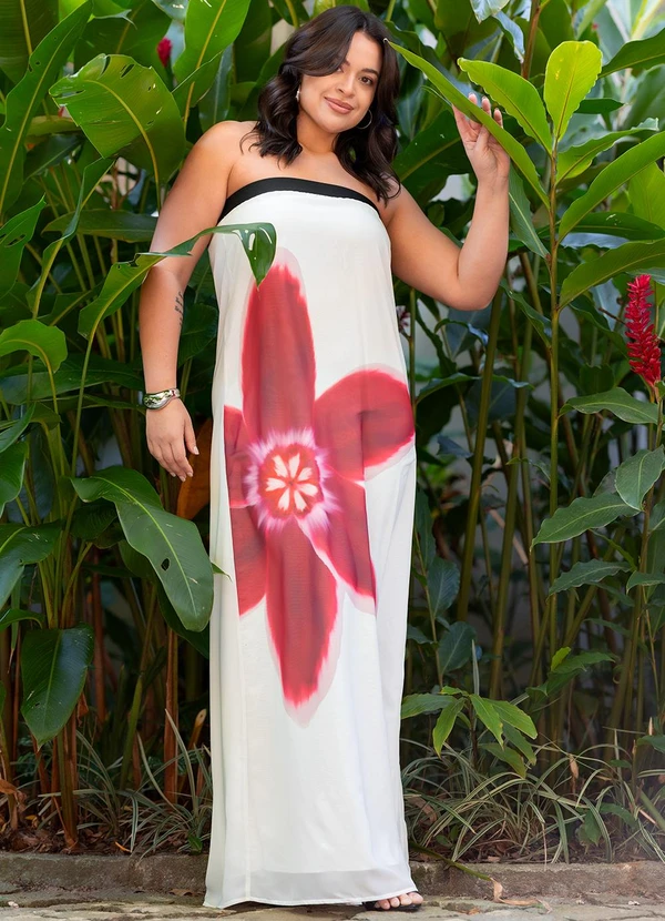 Quintess - Vestido Off White em Chiffon 8